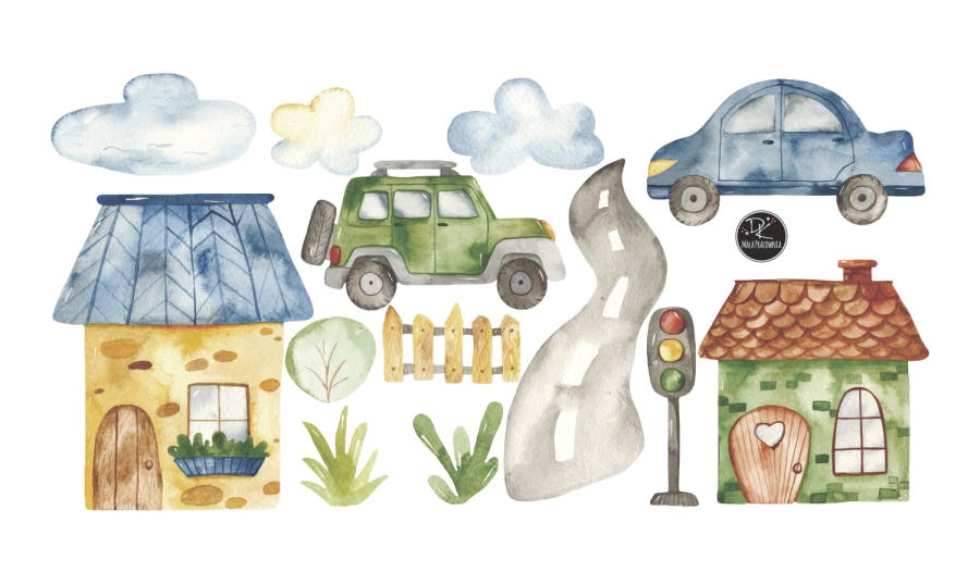 auta,droga,domki. Mała Pracownia DK.jpg