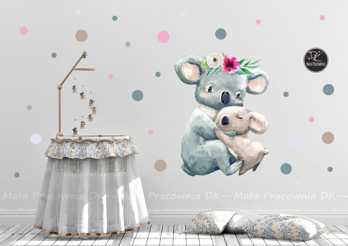 koala,pastelowe kropeczki,groszki,akwarela.jpg