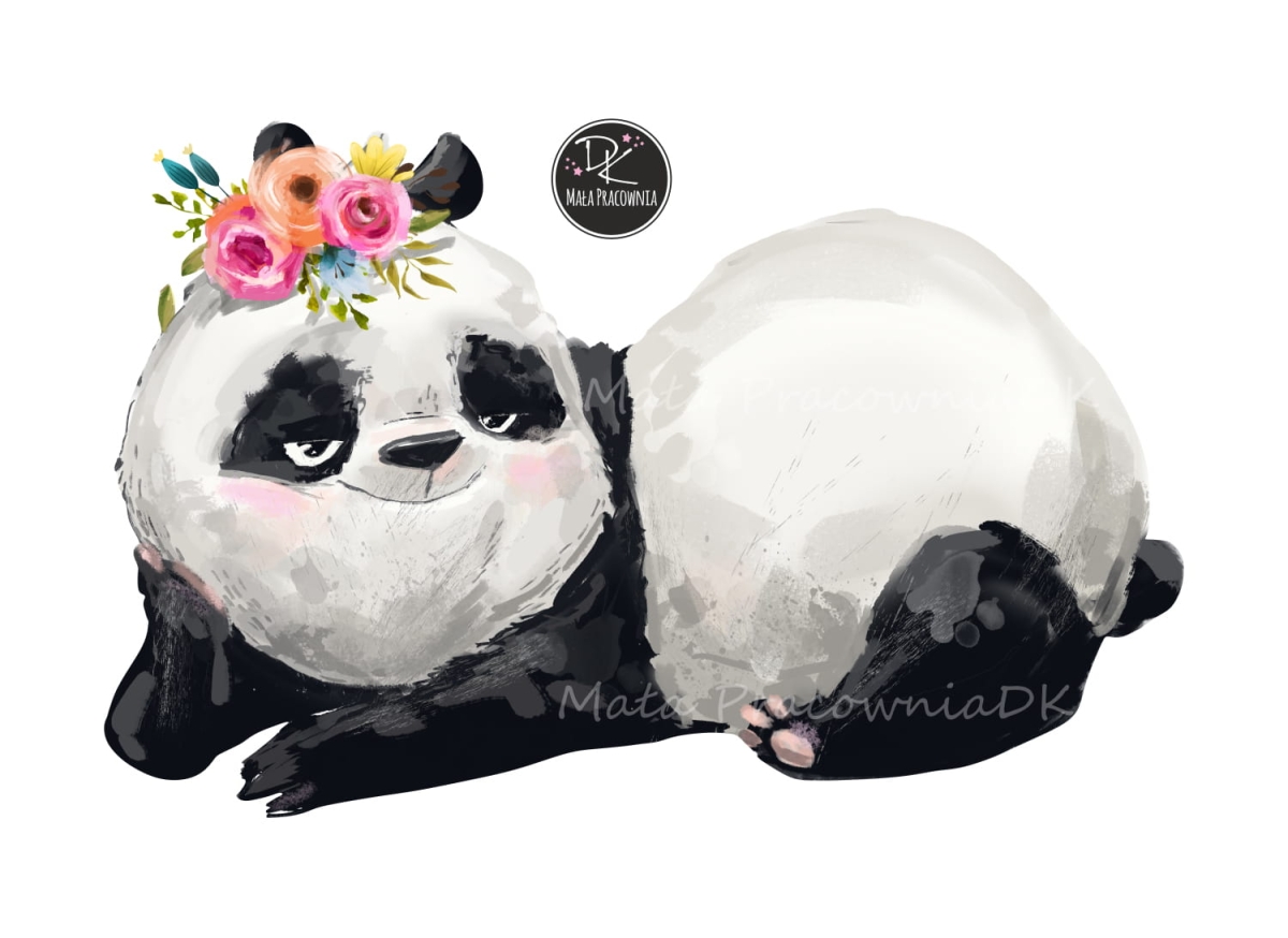 Naklejkana ścianę  panda,akwarela Mała Pracownia DK.jpg