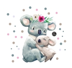 koala,pastelowe kropeczki,groszki,akwarela Mała Pracownia DK.jpg