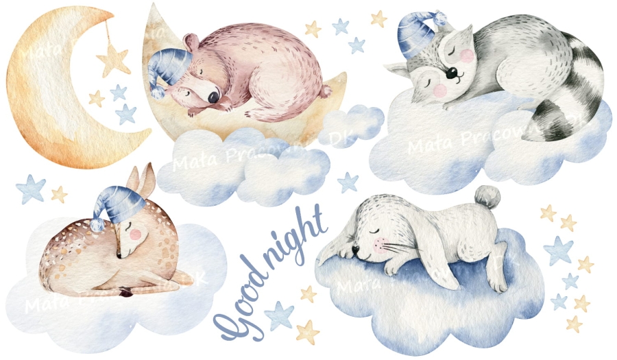 zwierzęta,chmurki,księżyc ,gwiazdeczki,sen.jpg