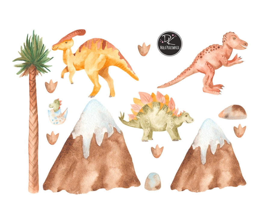dinozaury,góry akwarela  Mała Pracownia DK .jpg