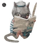 kotek z książką naklejka dla dzieci  Mała Pracownia DK.jpg