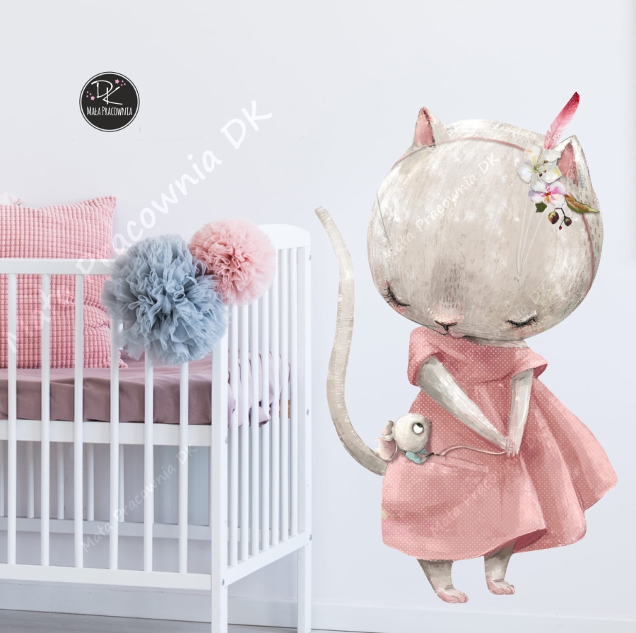 kotek z myszką naklejka dla dzieci.jpg