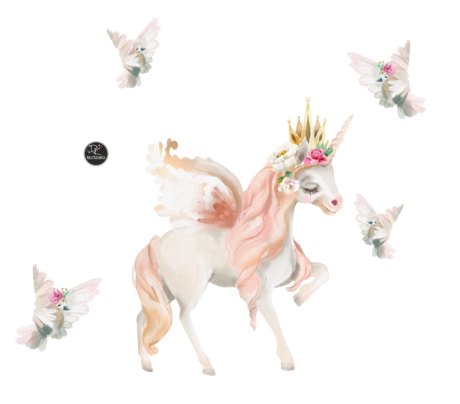jednorożec,unicorn-naklejka na ścianę dla dzieci tło(M).jpg