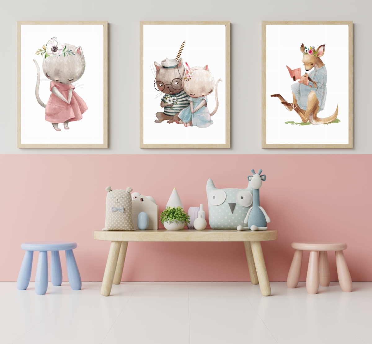 5.Zestaw 3 obrazki kangurek i kotki.jpg