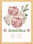 Metryczka dla dziewczynki piwonie II Mała Pracownia DK .jpg