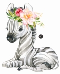 Zwierzęta dzika Afryka,ZEBRA,KWIATEK-naklejka ścienna.jpg