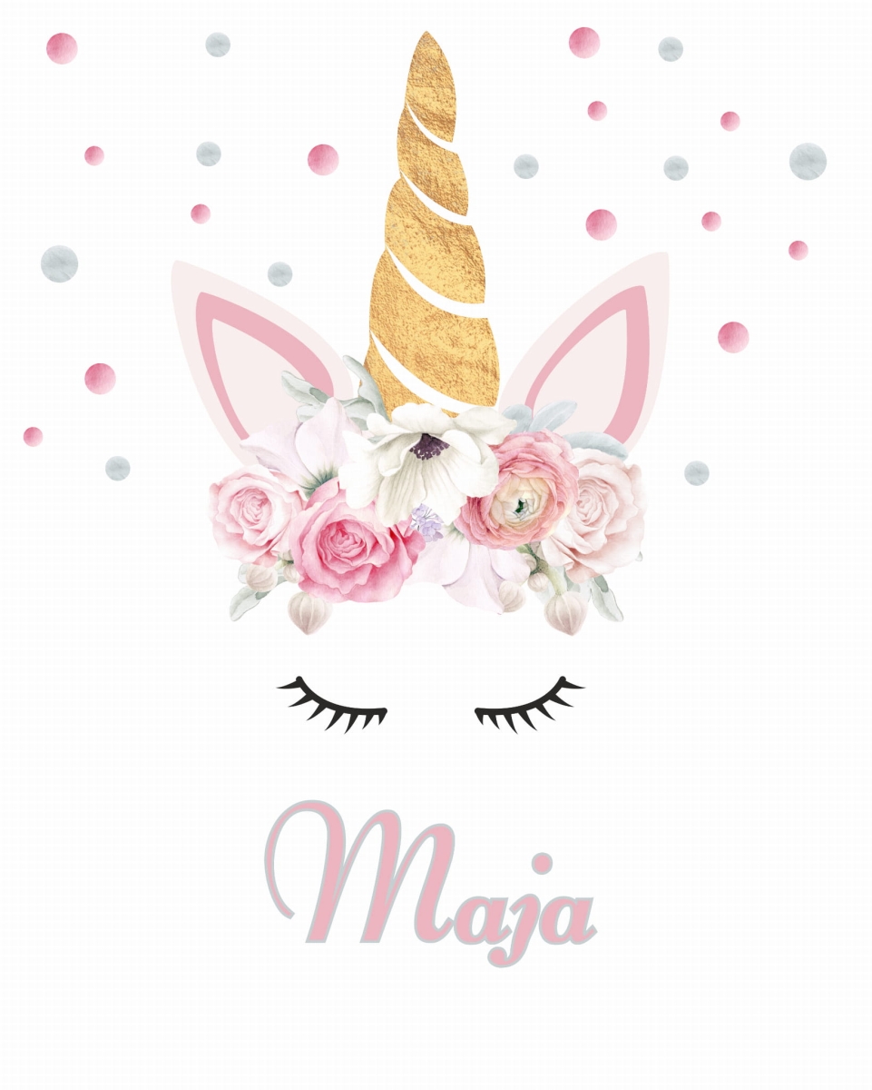 Jednorożec kwiatki,imię naklejka ścienna Nr3.jpg