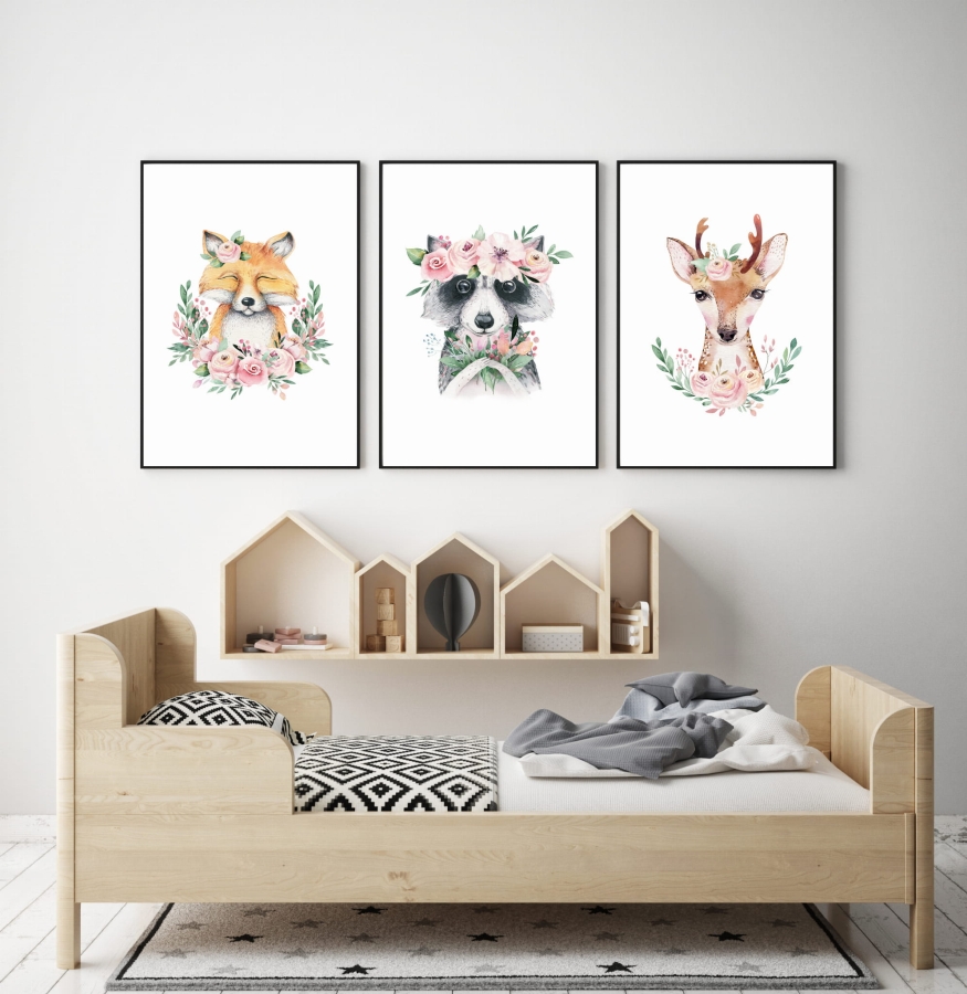 zestaw 3 obrazki szop,lisek,jelonek Nr2  .jpg