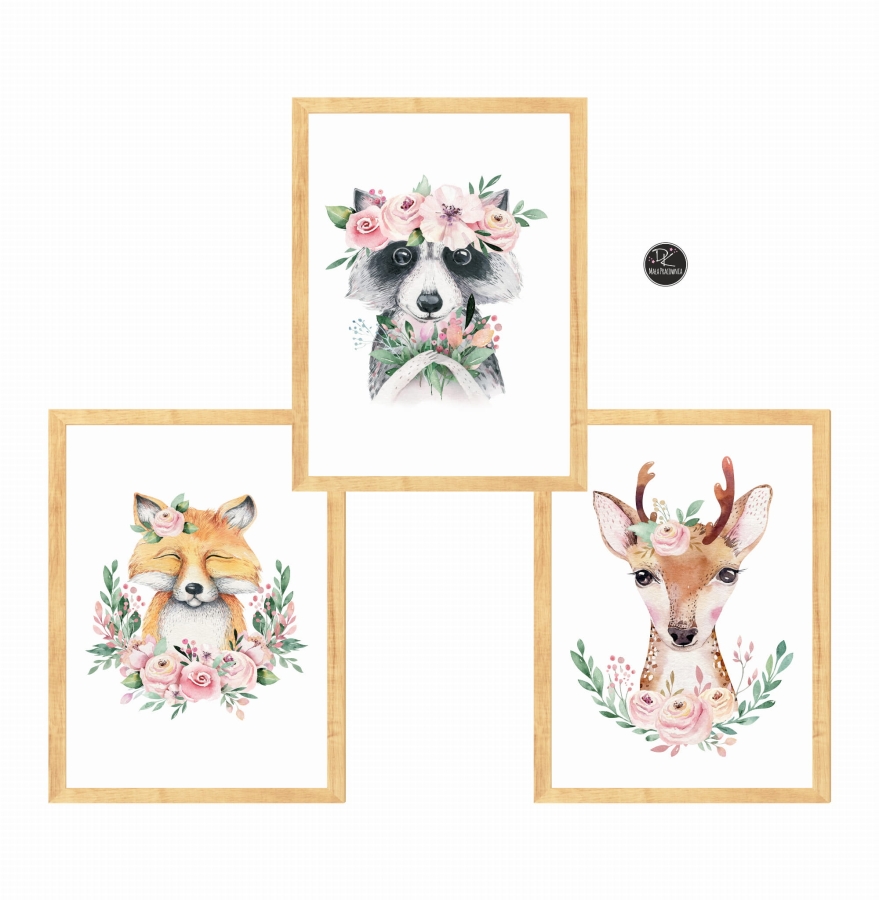 zestaw 3 obrazki szop,lisek,jelonek Nr2.jpg