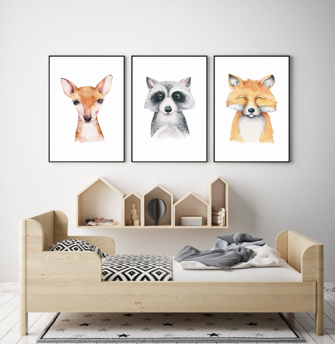 zestaw 3 obrazki lisek,szop,sarenka Nr3 .jpg