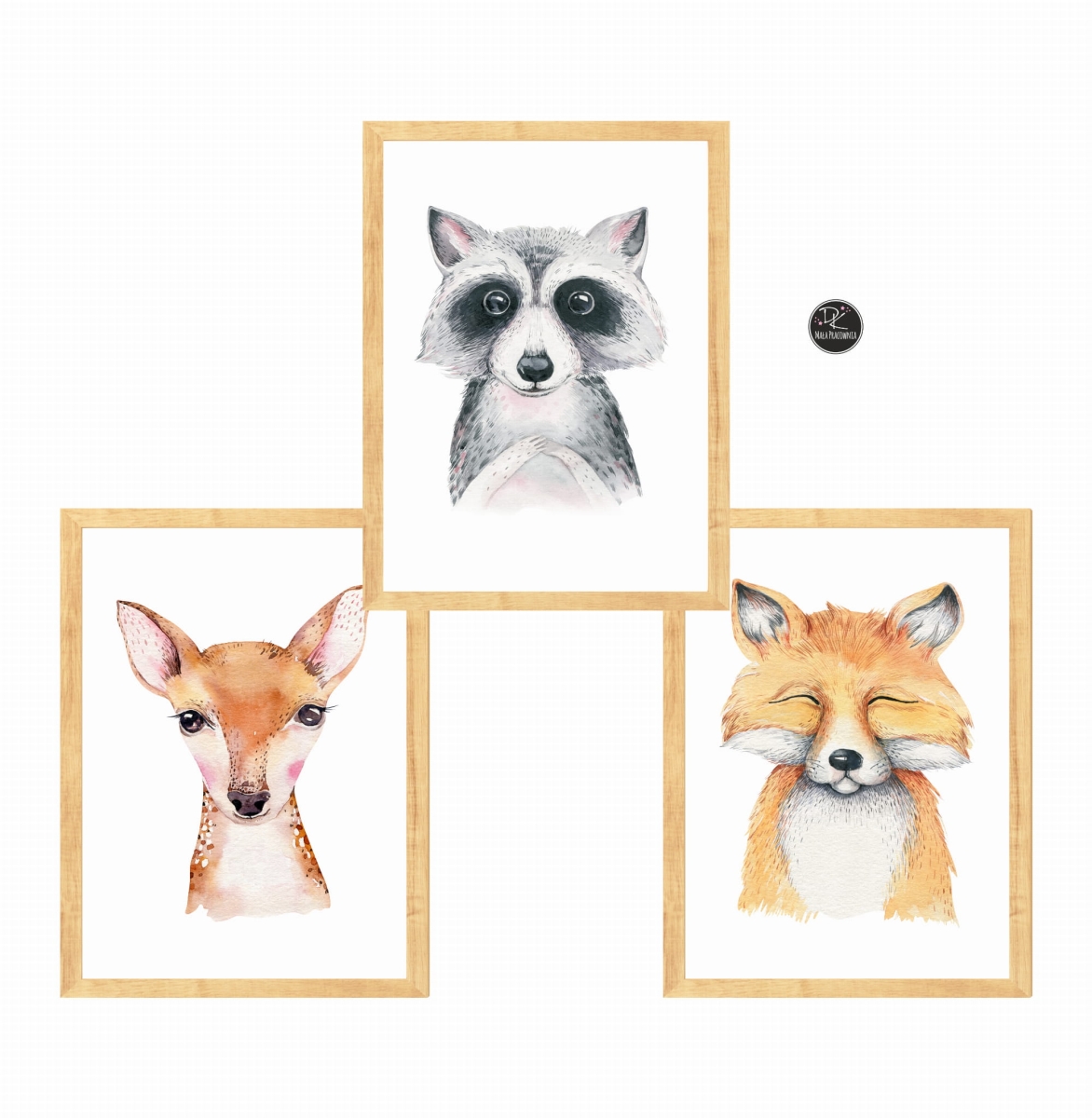 zestaw 3 obrazki lisek,szop,sarenka Nr3.jpg