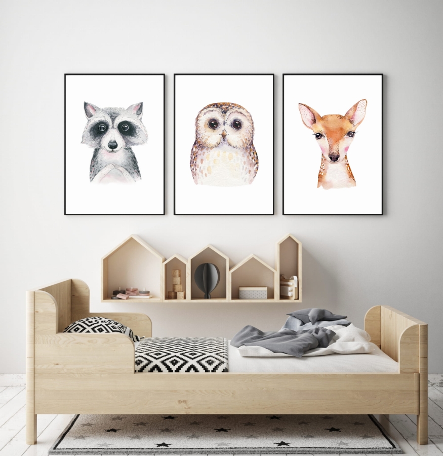 Zestaw 3 obrazki leśni przyjaciele akwarela Nr 6 .jpg