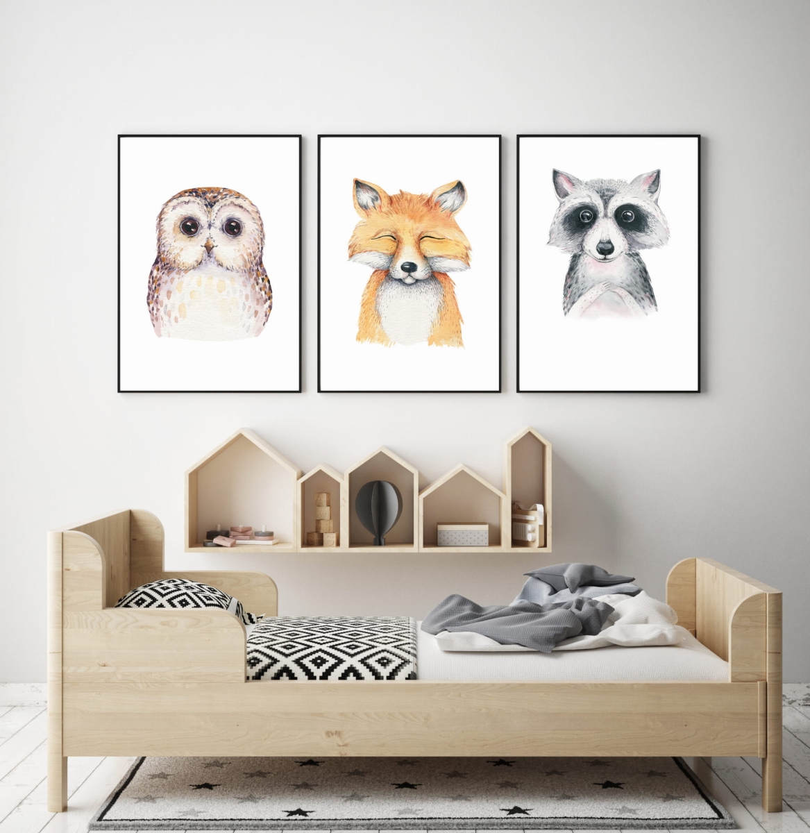Zestaw 3 obrazki leśni przyjaciele akwarela Nr 7 .jpg