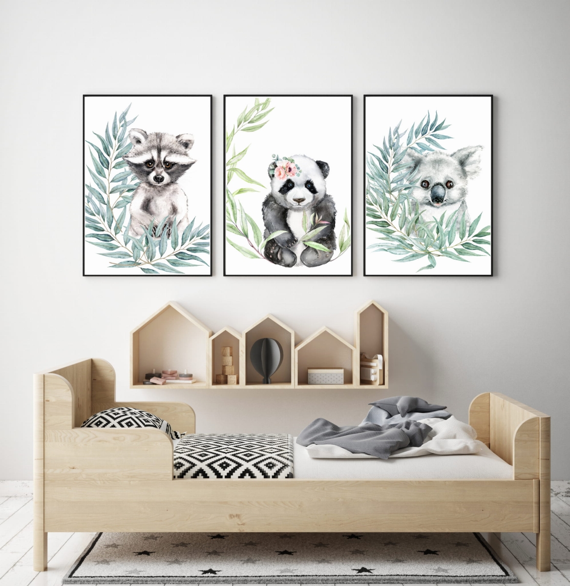 Zestaw 3 obrazki  panda,szop,koala Nr5 .jpg