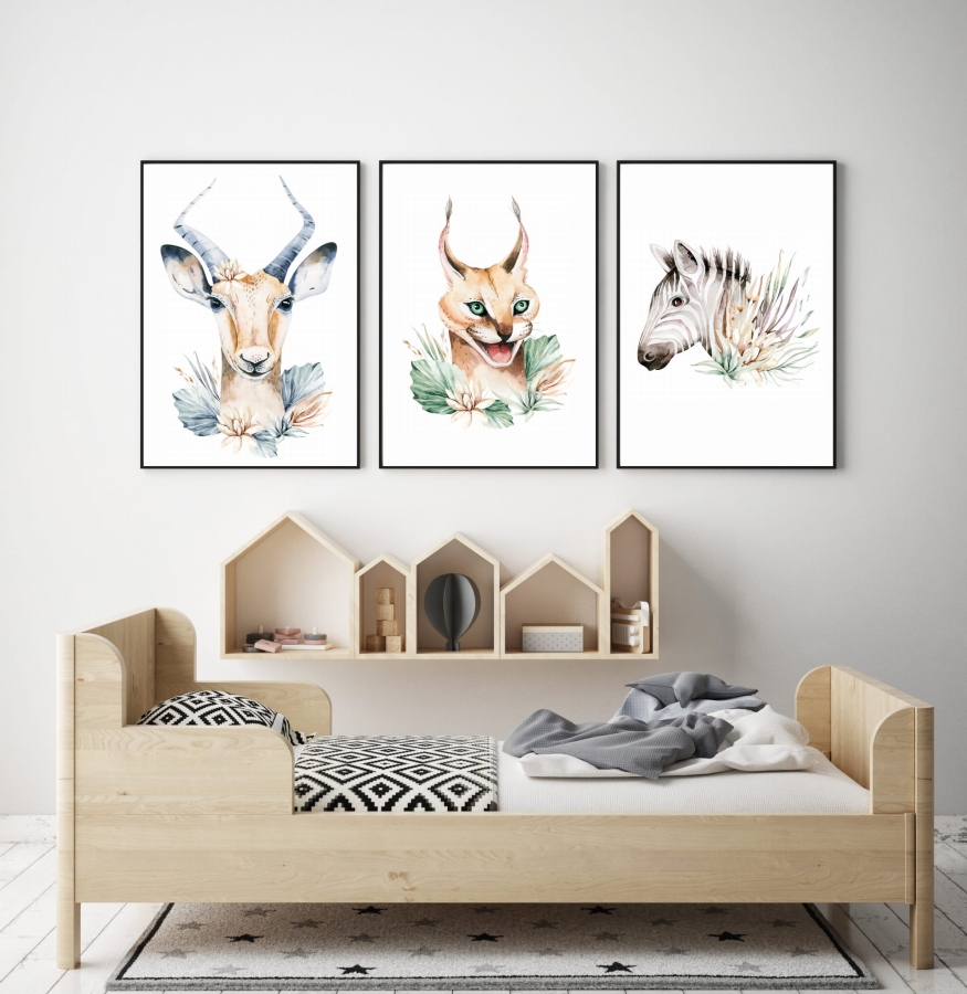 ZEBRA,ANTYLOPA,KARAKAL ZESTAW 3 OBRAZKÓW Nr4.jpg