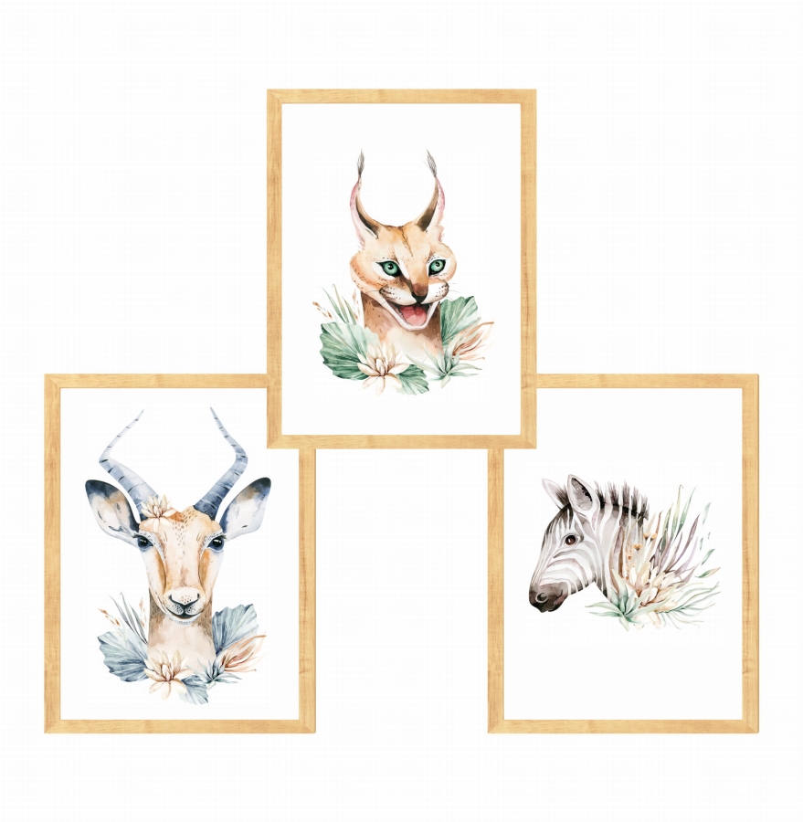 ZEBRA,ANTYLOPA,KARAKAL ZESTAW 3 OBRAZKÓW Nr4 .jpg