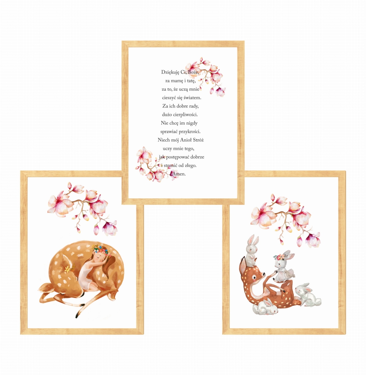 Zestaw 3 plakaty sarenka,kwiaty,modlitwa .jpg