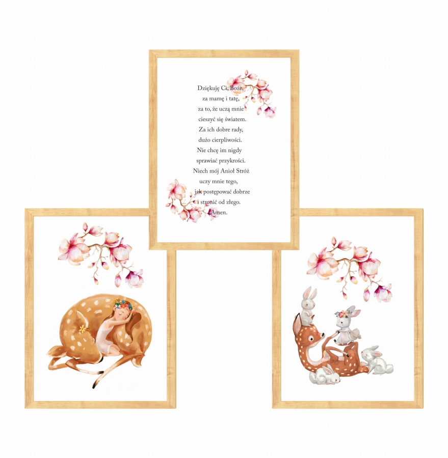 Zestaw 3 plakaty sarenka,kwiaty,modlitwa .jpg