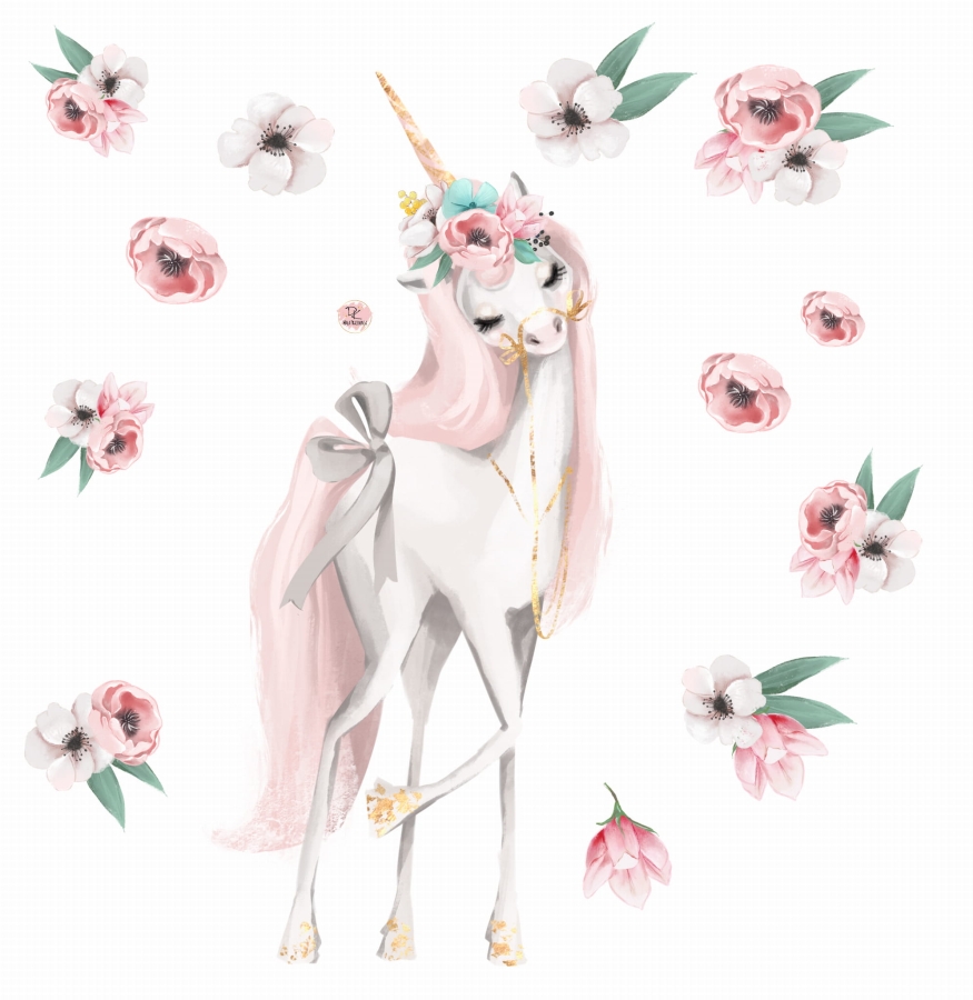 JEDNOROŻEC PASTELOWY,KWIATKI.jpg