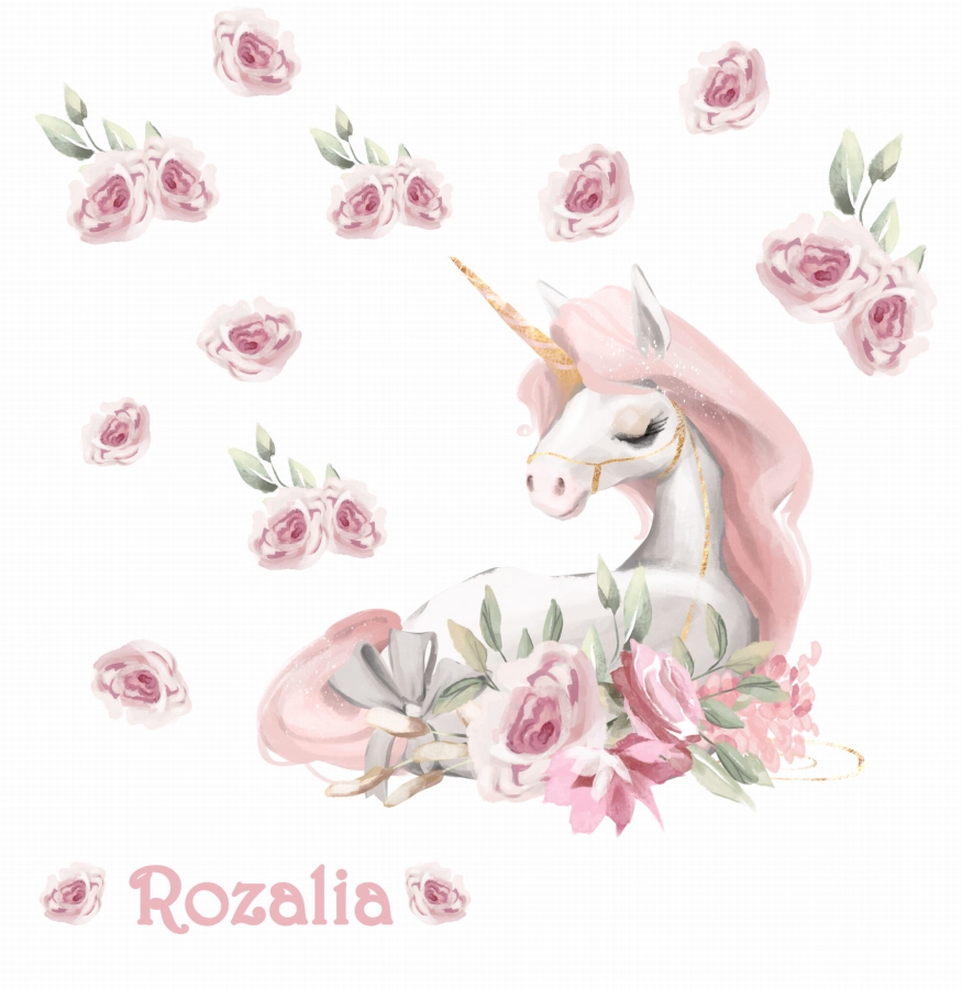 Jednorożec,kwiaty,personalizacja .jpg