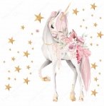 jednorożec naklejka na ścianę personalizowana pokój dziecka