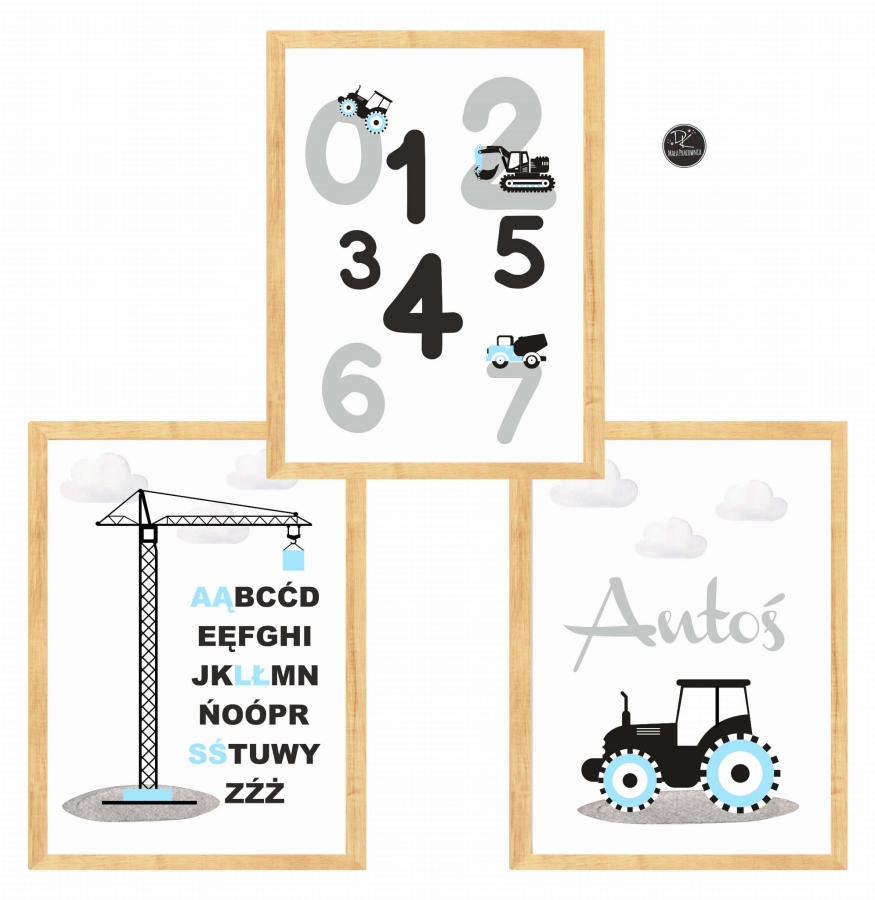 Plakaty dla chłopca,alfabet,Plac budowy .jpg