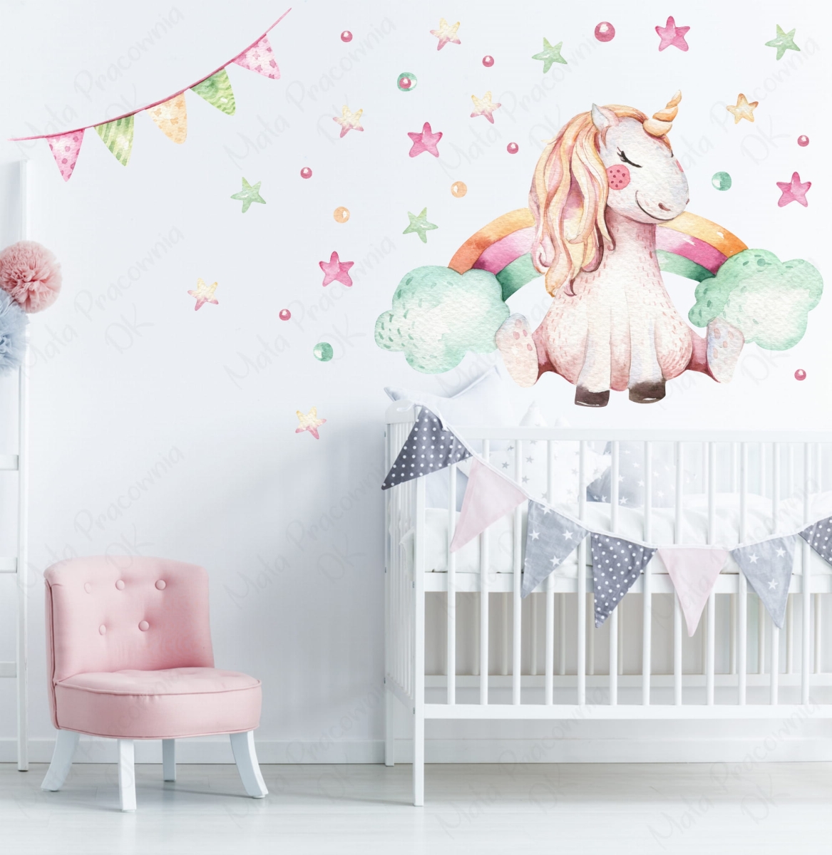 jednorożec tęczowy,gwiazdki , kropki - naklejka.jpg