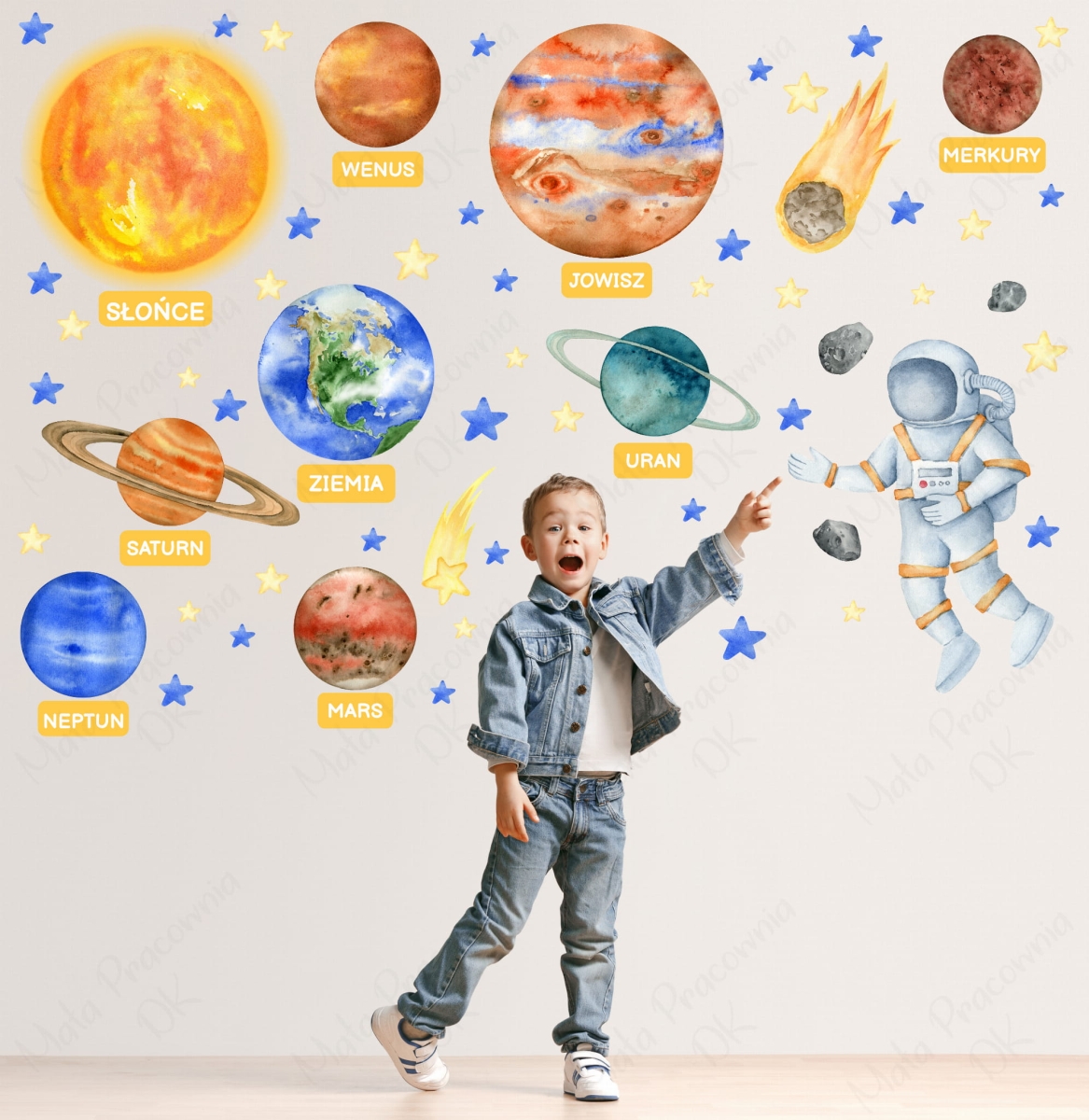Planety,układ słoneczny KOSMOS ,astronauta-zestaw naklejek.jpg
