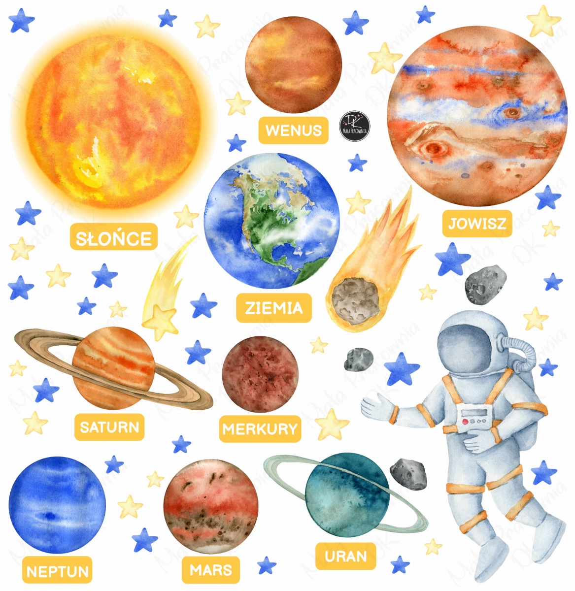 Planety,układ słoneczny KOSMOS ,astronauta Mała Pracownia DK.jpg