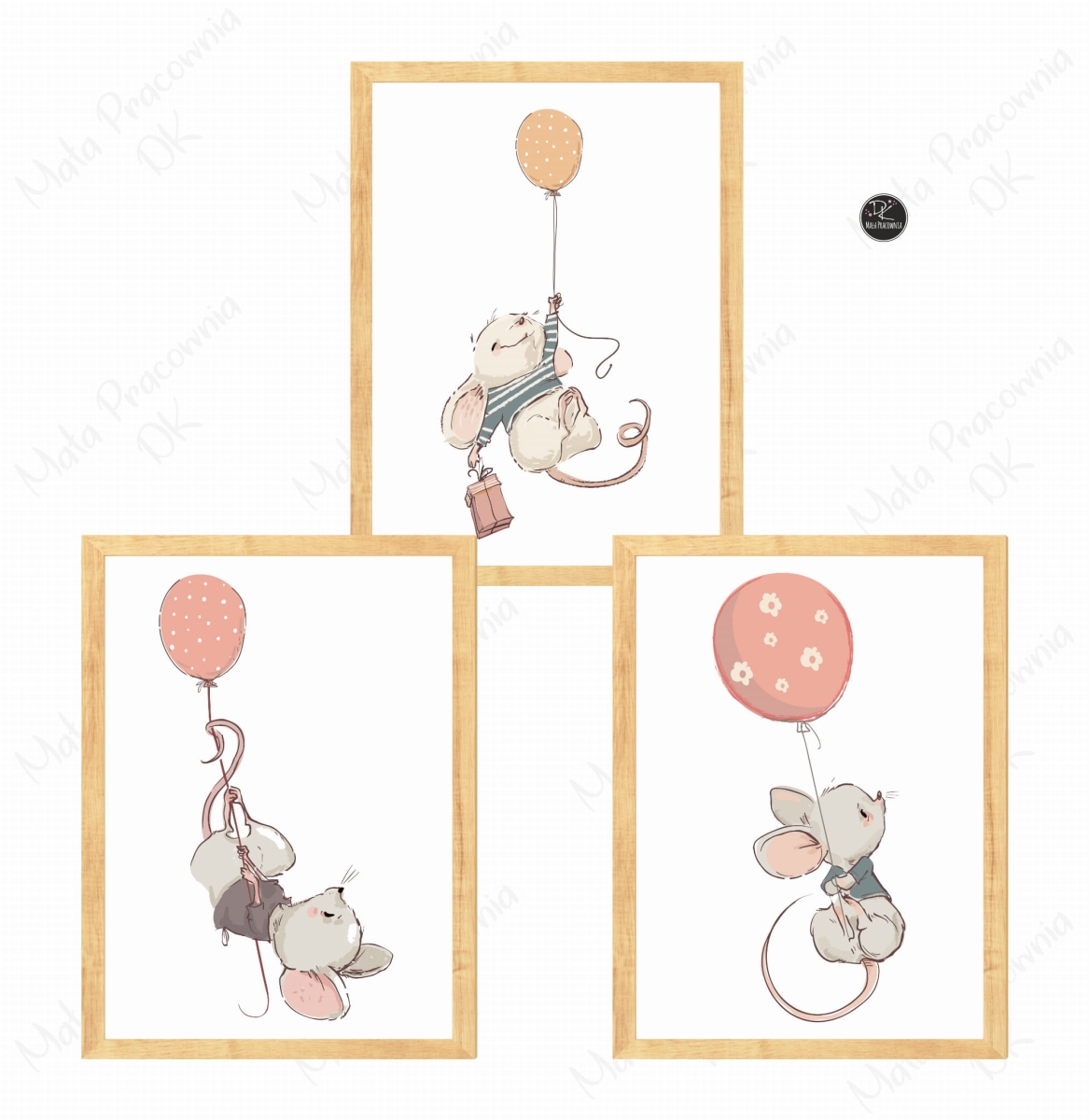 Zestaw 3 plakaty myszki,baloniki  .jpg
