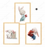 Zestaw 3 plakaty króliczki z prezentami .jpg