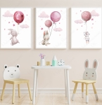 Zestaw plakatów króliczki,chmurki,gwiazdki.jpg