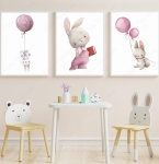 Zestaw plakatów zajączek , pastelowe króliczki.jpg