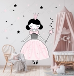 Księżniczka,królewna, gwiazdki - Naklejka na ścianę.jpg