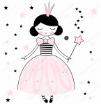 Mała Pracownia DK Księżniczka,królewna,gwiazdki - Naklejka na ścianę.jpg