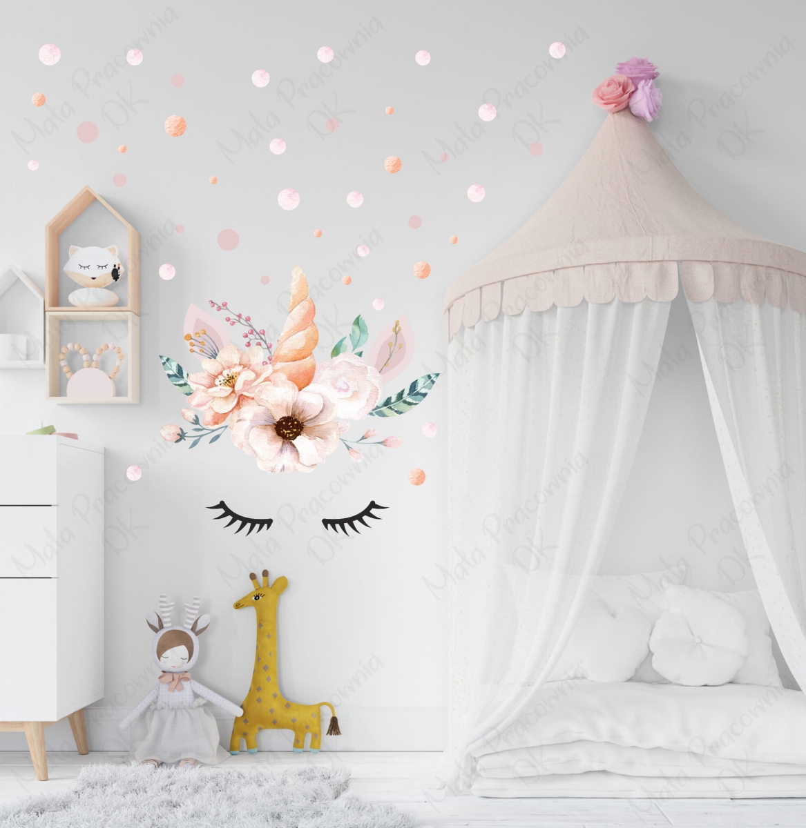 Jednorożec na ścianę,kwiatki,konfetti Nr 2.jpg