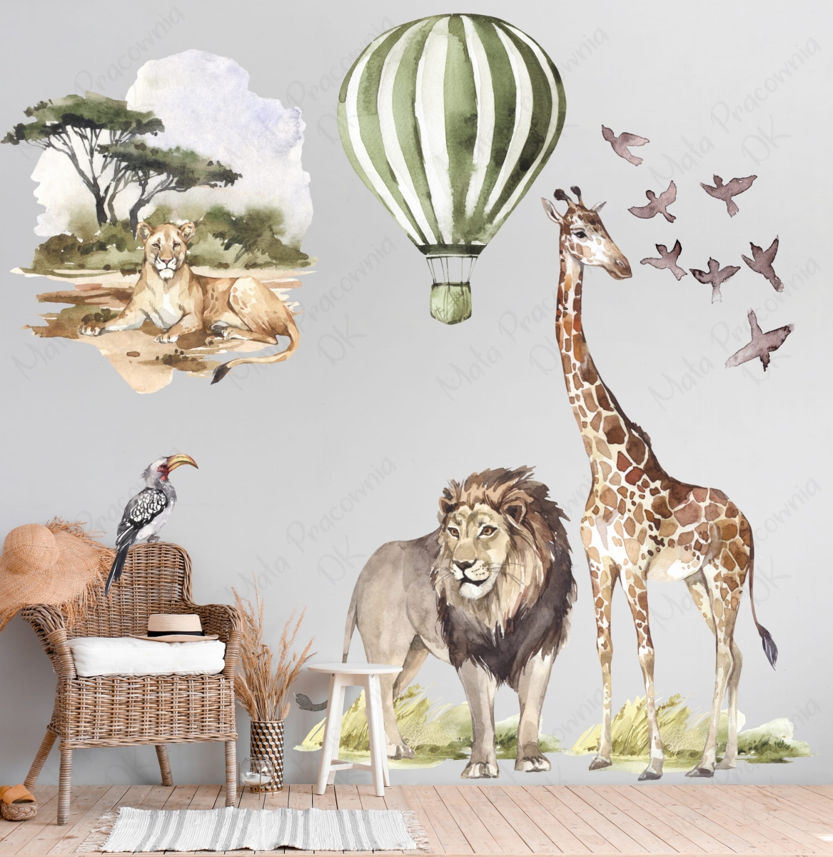 Sawanna Afryka lew,żyrafa,balon.jpg