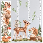 Miarka wzrostu Mieszkańcy lasu II – Naklejka na ścianę dla dzieci – Mała Pracownia