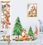 miarka wzrostu dla dzieci mieszkańcy lasu naklejka na ścianę sarenka wiewiórka jeż