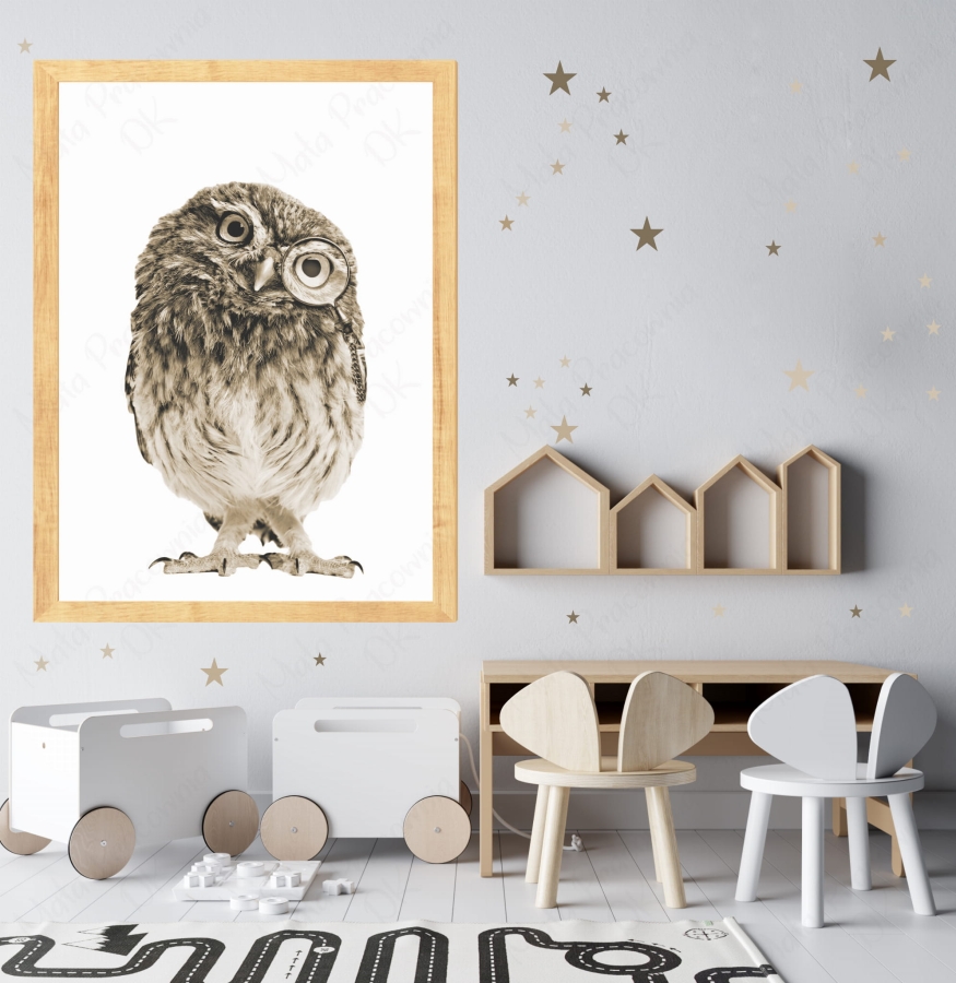 Sowa w monoklu sepia plakat.jpg