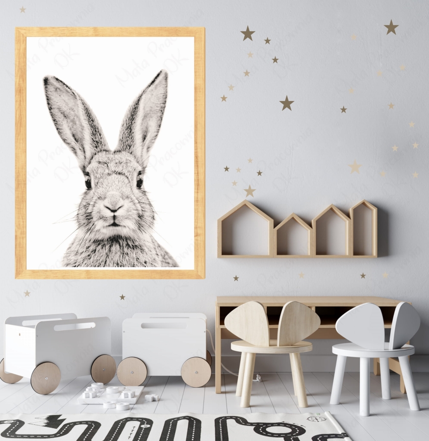 Królik ,zając sepia naklejka na ścianę.jpg