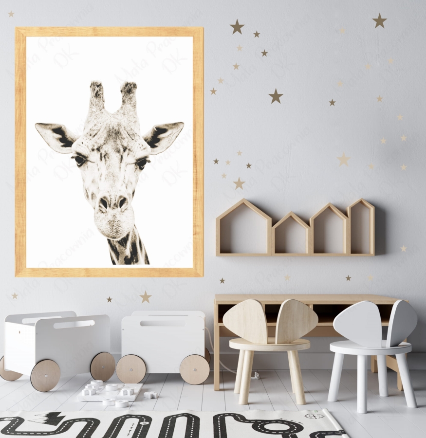 Żyrafa sepia plakat na ścianę.jpg