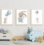 Zestaw plakatów zajączki,balony niebieskie Nr 3.jpg