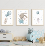 Zestaw plakatów zajączki,balony niebieskie Nr 5.jpg