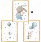 Zestaw plakatów zajączki,balony niebieskie Nr 5 .jpg