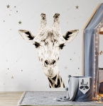 Naklejka ścienna Żyrafa Sepia – naturalna ozdoba ściany w pokoju dziecka | Mała Pracownia