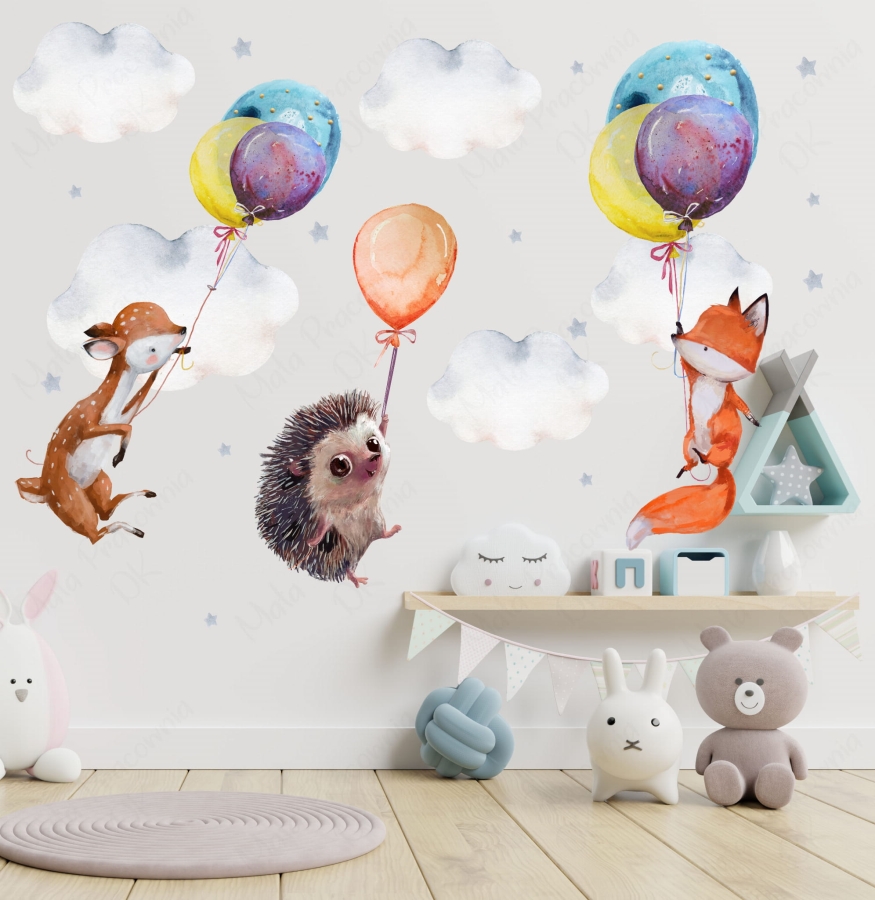 Latające zwierzęta sarenka ,jeż ,lisek.  psd.jpg