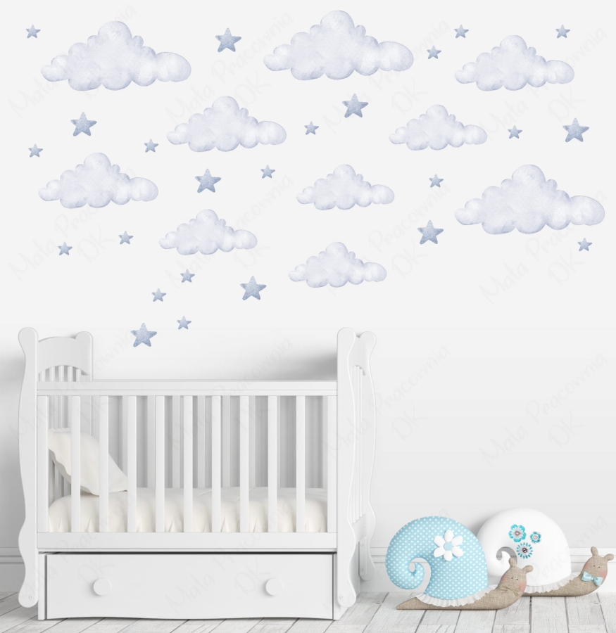 Pastelowe chmurki niebieskie, gwiazdeczki.jpg